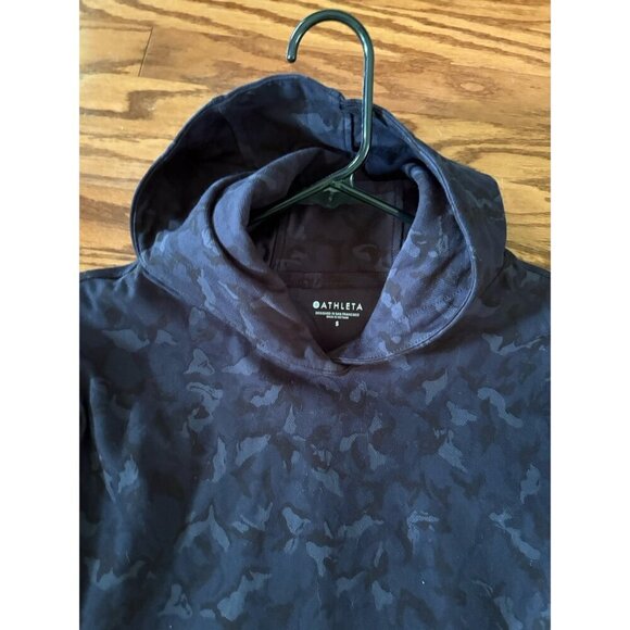 Athleta Navy Blue Camo Farrallon Hooded Printed Sweater Small - Picture 3 of 4